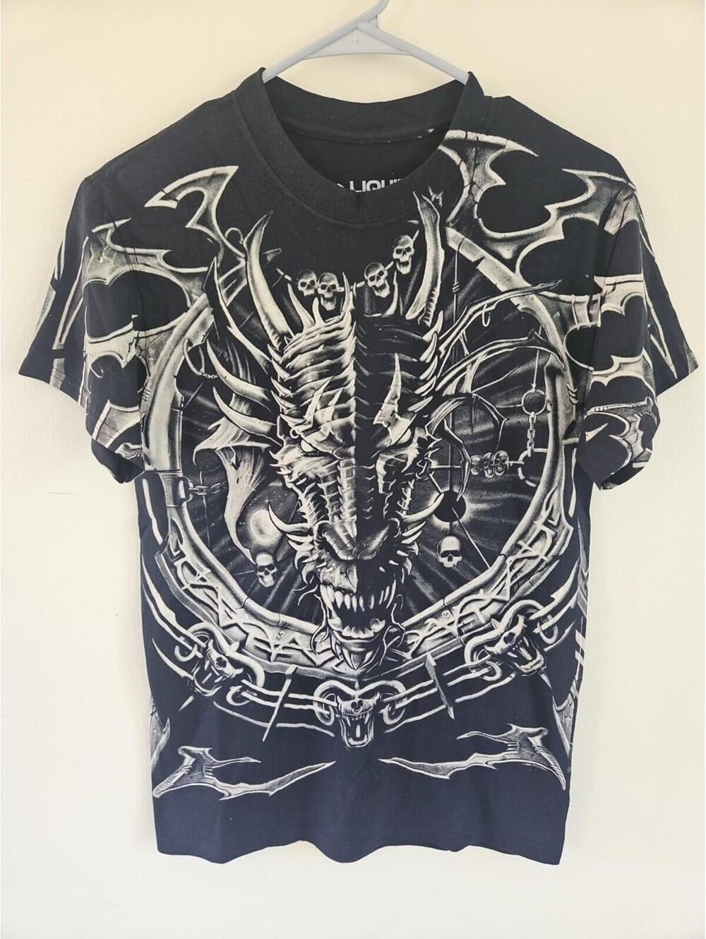 Liquid Blue Small Y2k Dragon Print AoP Front Back And Sleeves
